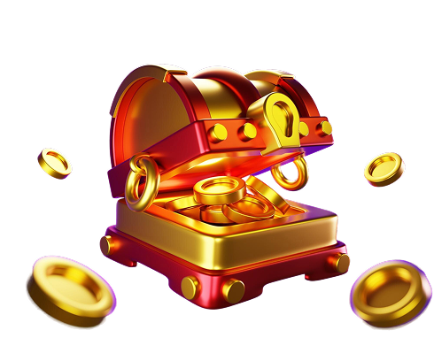 Treasure chest with coins
